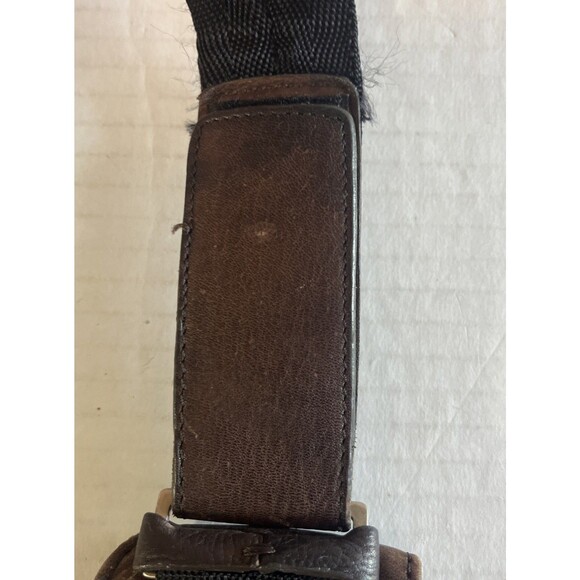 Vintage Nine West Crossbody Bag Unisex Brown Leather Slim Line Wide Strap - Picture 6 of 15